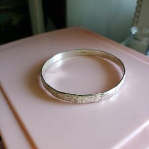 Taxco Vintage Silver Textured Women's Bangle Bracelet